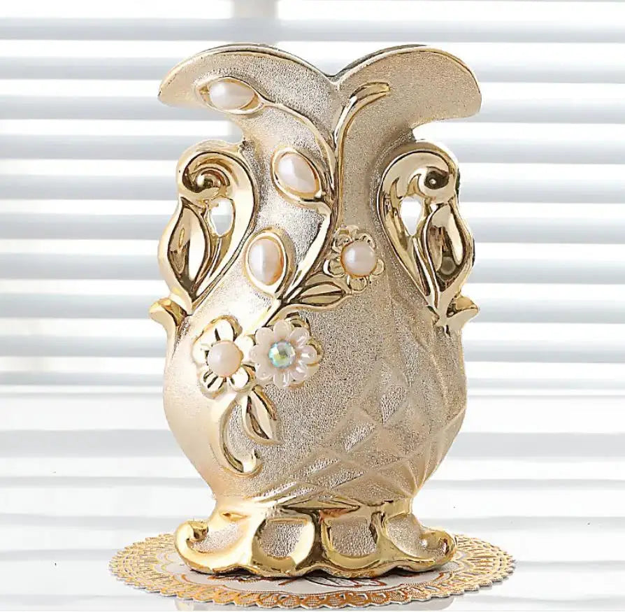 DecorBites™ Frosted Porcelain Flower Vase for Home Decor