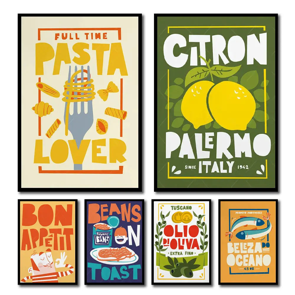 DecorBites™ Fun Beans on Toast Kitchen Canvas Art