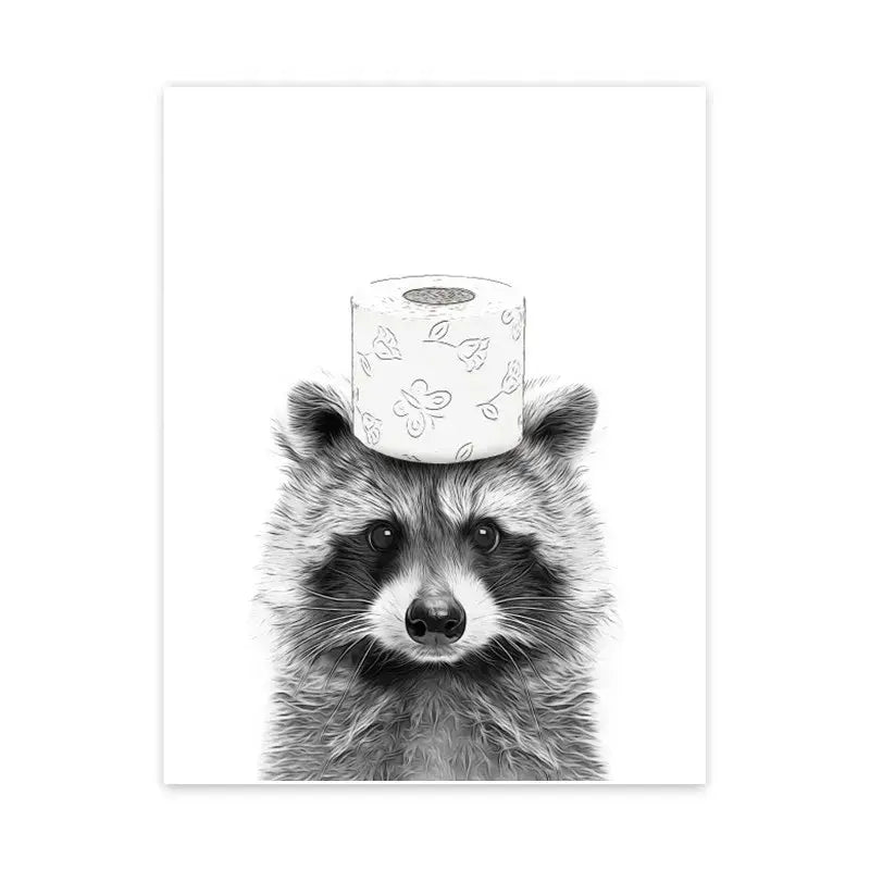 DecorBites™ Funny Animal Bathroom Canvas Wall Art