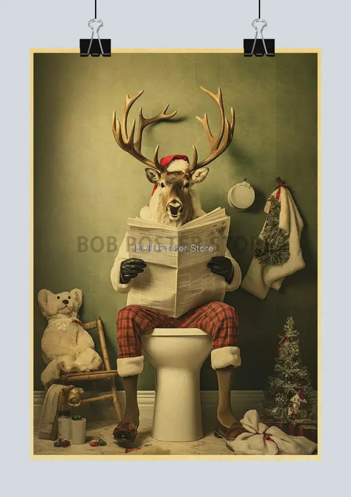 DecorBites™ Funny Animal Bathroom Poster for DIY Home Decor