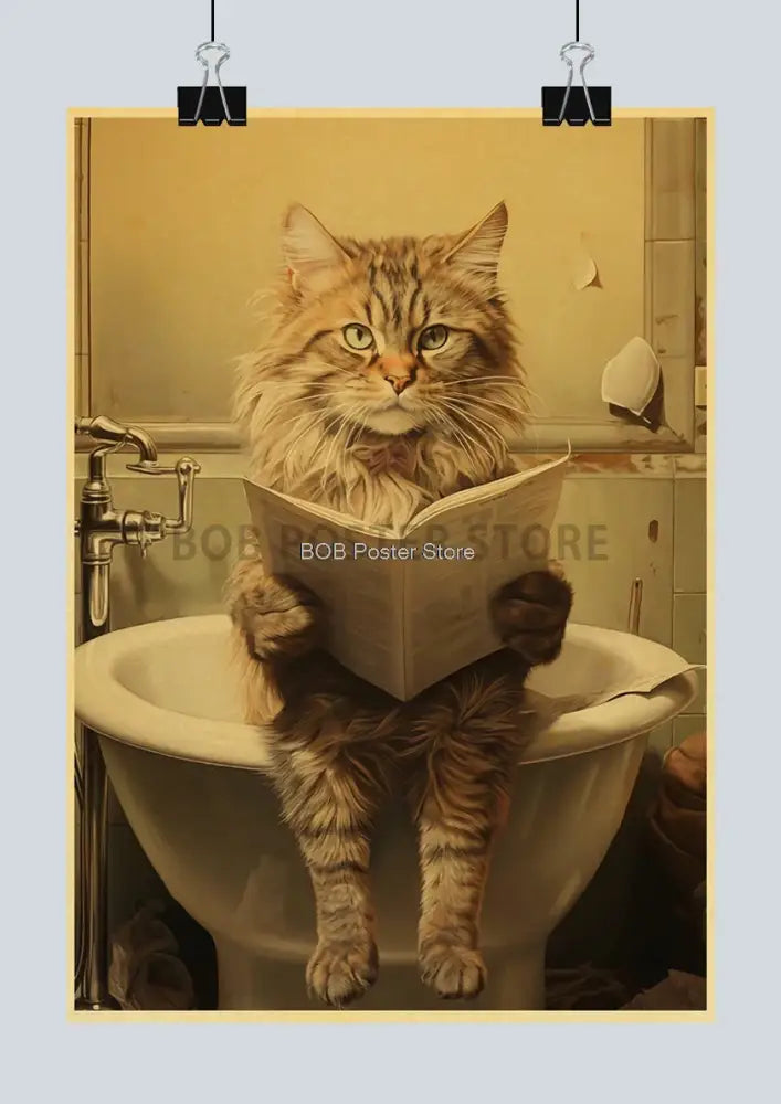 DecorBites™ Funny Animal Bathroom Poster for DIY Home Decor