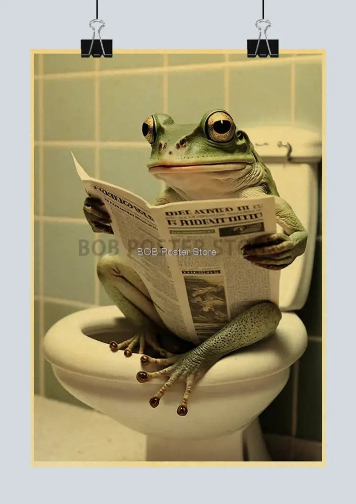 DecorBites™ Funny Animal Bathroom Poster for DIY Home Decor