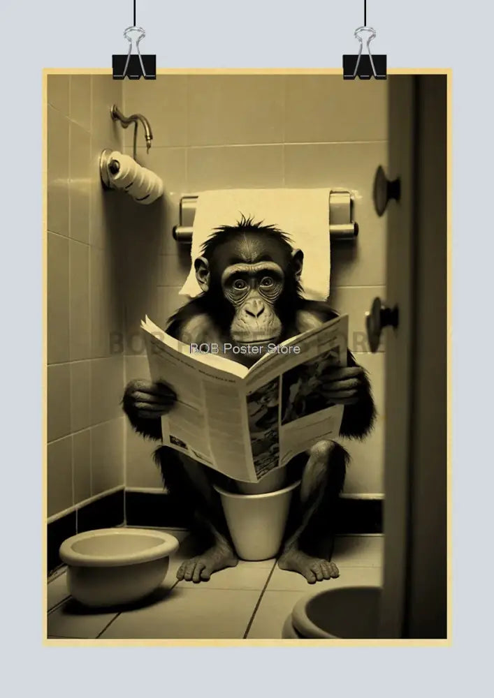 DecorBites™ Funny Animal Bathroom Poster for DIY Home Decor