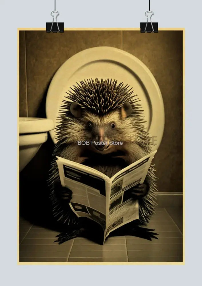 DecorBites™ Funny Animal Bathroom Poster for DIY Home Decor