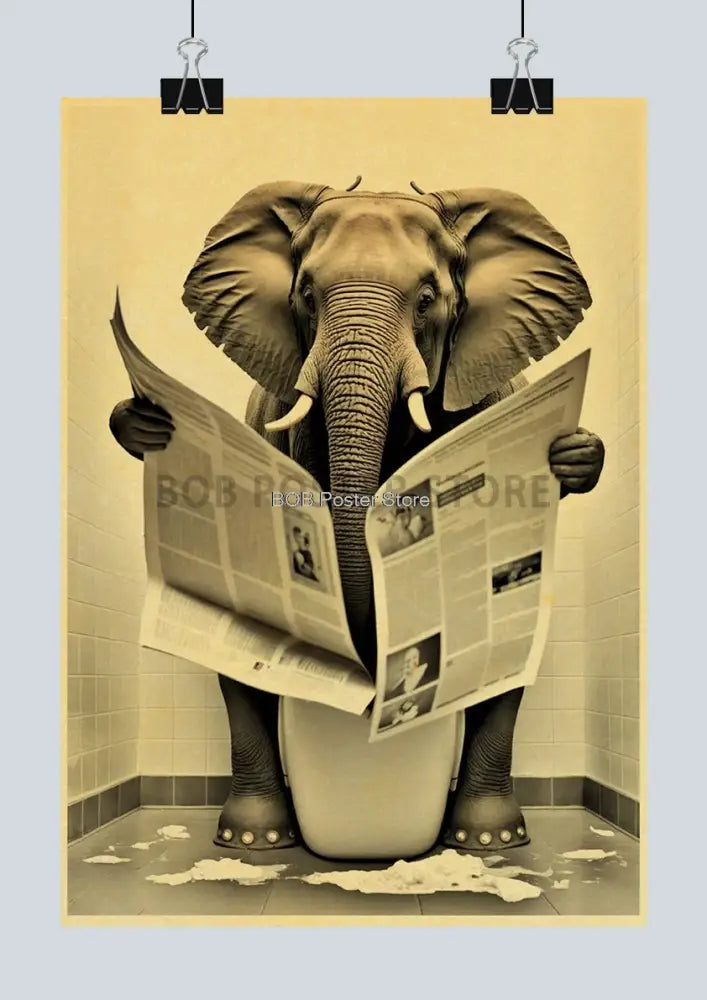 DecorBites™ Funny Animal Bathroom Poster for DIY Home Decor