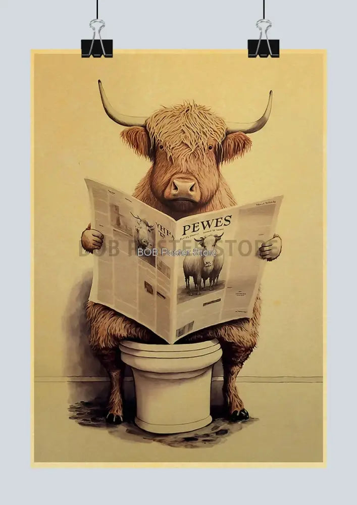 DecorBites™ Funny Animal Bathroom Poster for DIY Home Decor