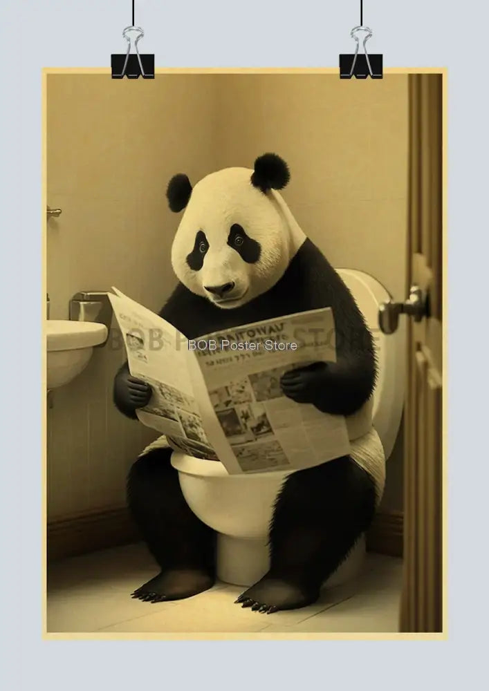 DecorBites™ Funny Animal Bathroom Poster for DIY Home Decor