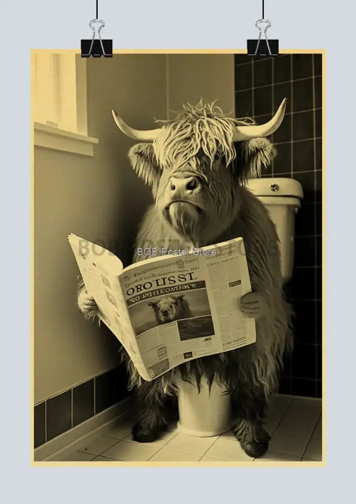 DecorBites™ Funny Animal Bathroom Poster for DIY Home Decor