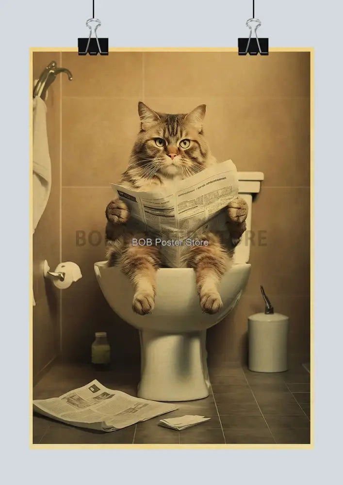 DecorBites™ Funny Animal Bathroom Poster for DIY Home Decor