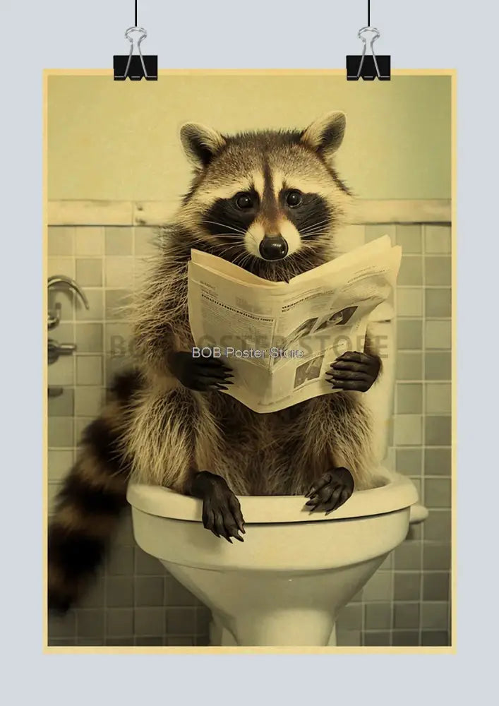 DecorBites™ Funny Animal Bathroom Poster for DIY Home Decor