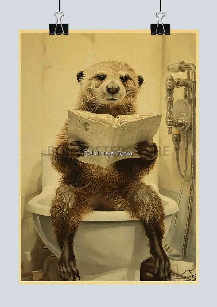 DecorBites™ Funny Animal Bathroom Poster for DIY Home Decor