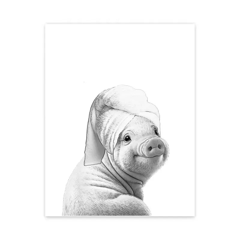 DecorBites™ Funny Animal Bathroom Poster, Wall Art Canvas