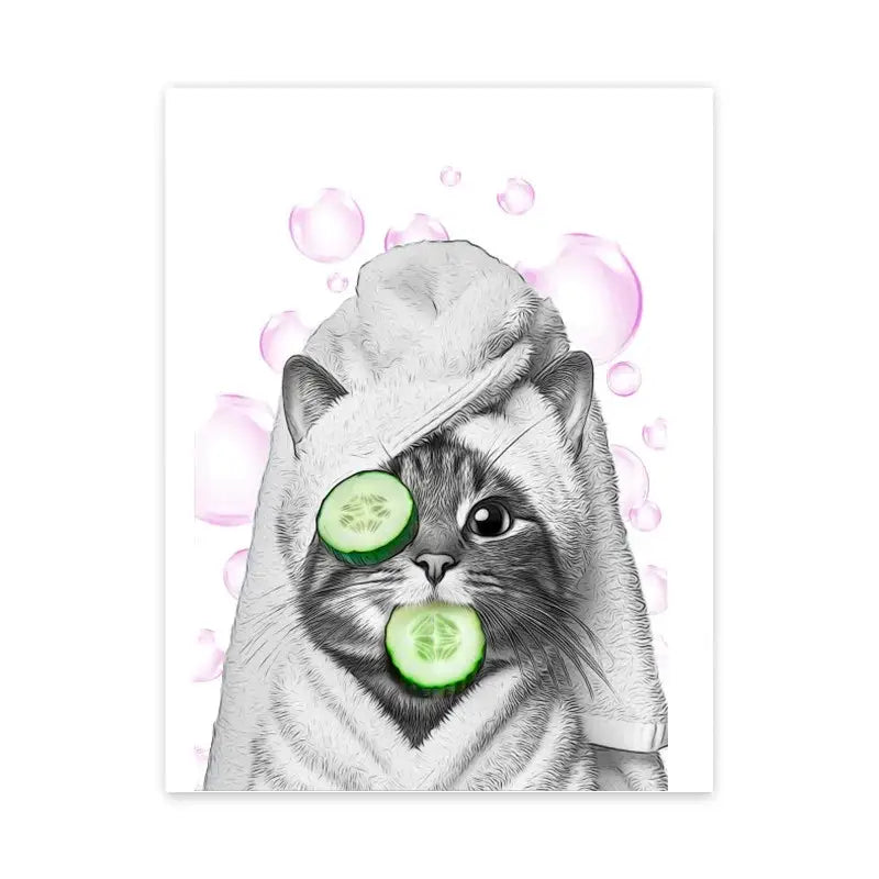 DecorBites™ Funny Animal Bathroom Poster, Wall Art Canvas