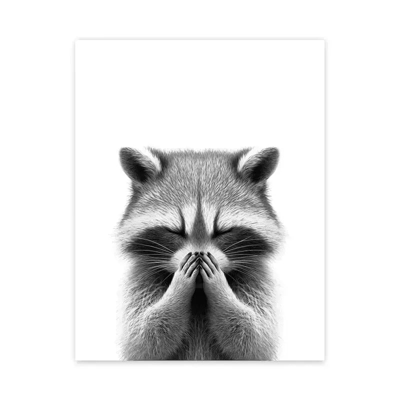 DecorBites™ Funny Animal Bathroom Wall Art Canvas Print