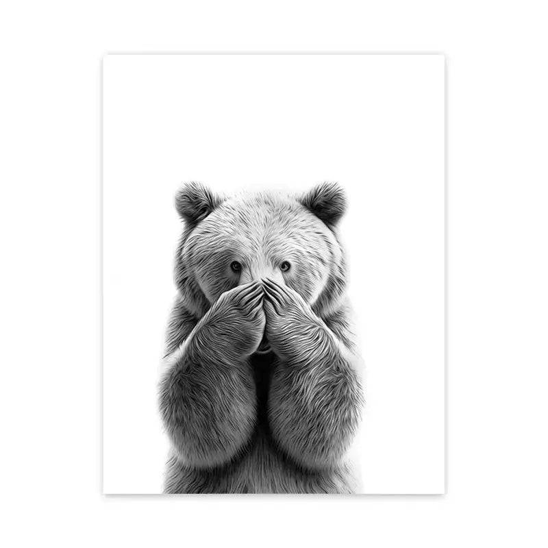 DecorBites™ Funny Animal Bathroom Wall Art Canvas Print