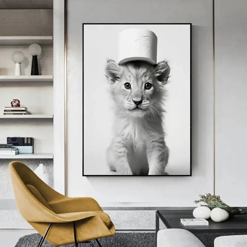 DecorBites™ Funny Animals Canvas Wall Art for Bathroom Home