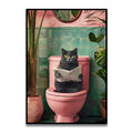 DecorBites™ Funny Bathroom Cat Canvas Wall Art