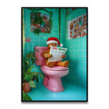 DecorBites™ Funny Bathroom Cat Reading Canvas Wall Art