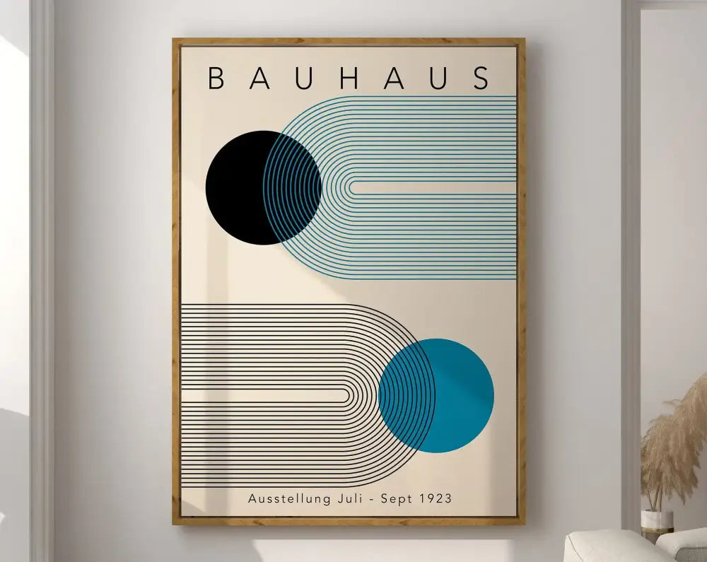 DecorBites™ Geometric Bauhaus Canvas Poster: Modern Retro Wall Art