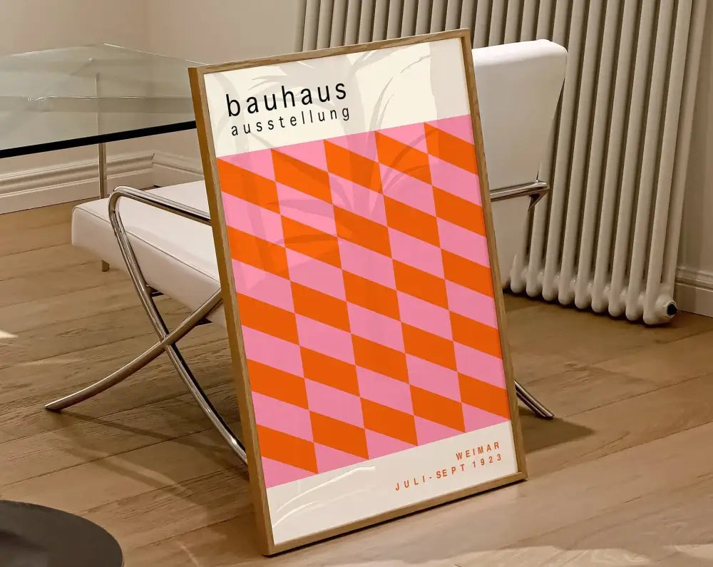 DecorBites™ Geometric Bauhaus Canvas Poster, Modern Retro Wall Art