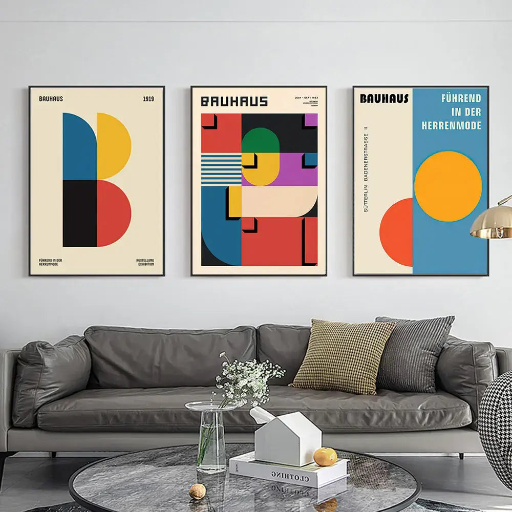 DecorBites™ Geometric Bauhaus Pop Art Canvas Prints