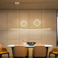 DecorBites™ Geometric Island Pendant LED Ceiling Fixture in Gold with Warm/White Light - Minimalist Design