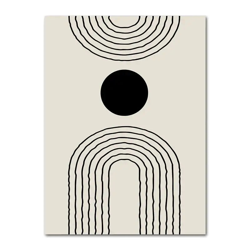 DecorBites™ Geometric Leaf Rainbow Boho Canvas Wall Art