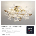 DecorBites™ Ginkgo Leaf Bedroom Lamp: Post-modern Romantic Art Ceiling Light for Master Bedroom