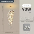 DecorBites™ Ginkgo Leaf Chandelier for Luxury Staircase & Lobby, Designer Duplex Lighting