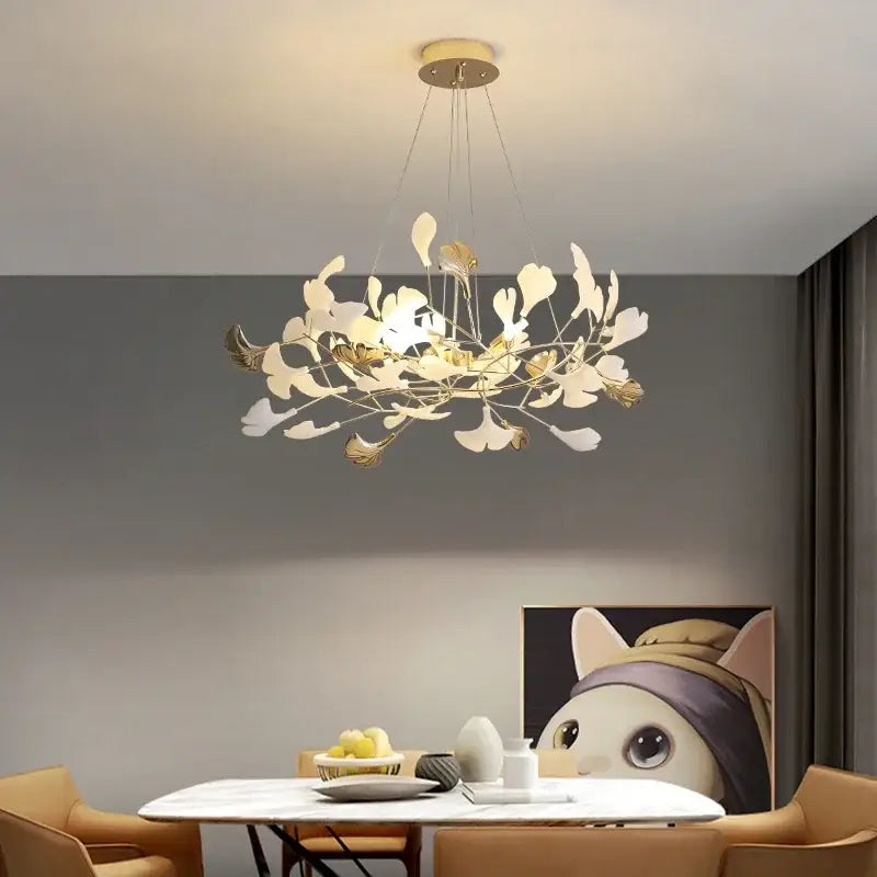 DecorBites™ Ginkgo Leaf Chandelier LED Pendant Light for Living Dining Bedroom