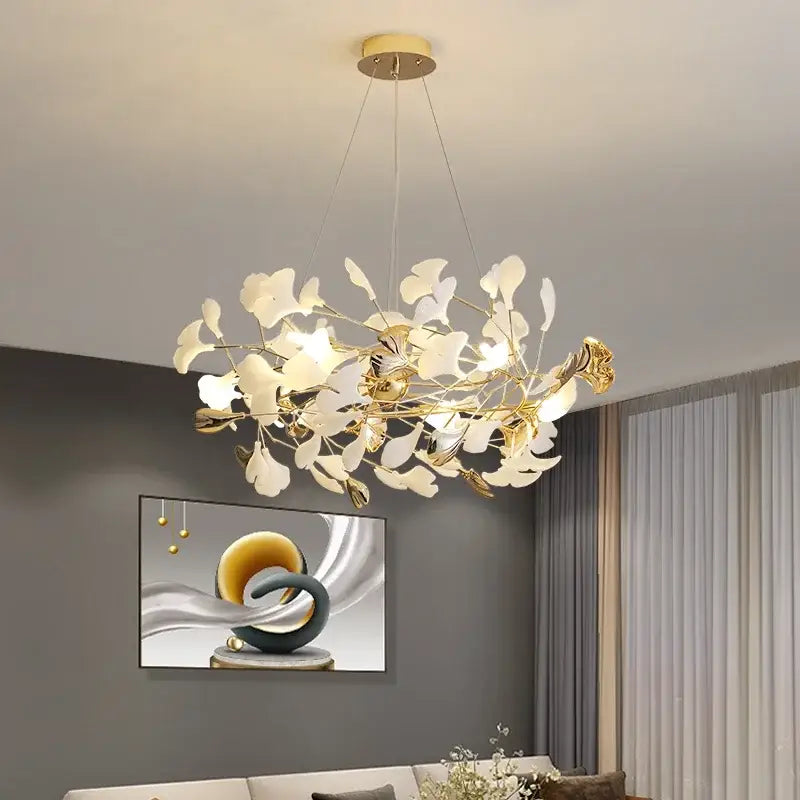 DecorBites™ Ginkgo Leaf Chandelier LED Pendant Light for Living Dining Bedroom