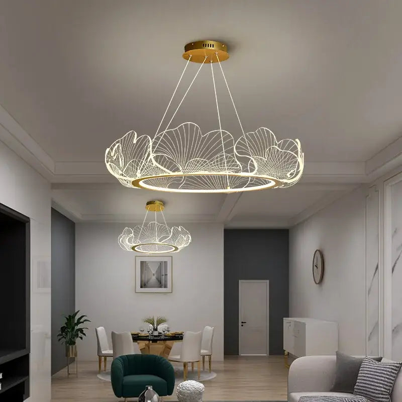 DecorBites™ Ginkgo Leaf Chandelier Nordic Pendant Light for Living Dining Bedroom
