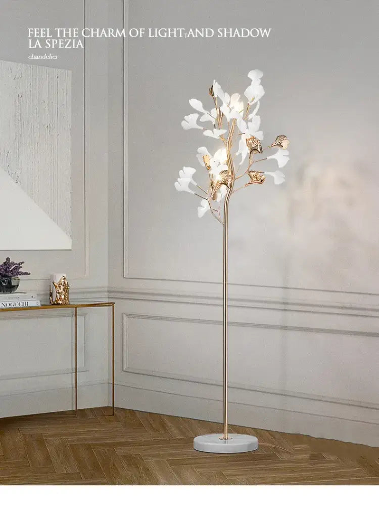 DecorBites™ Ginkgo Leaf Floor Lamp - Modern Lighting for Living Room, Bedroom, Study