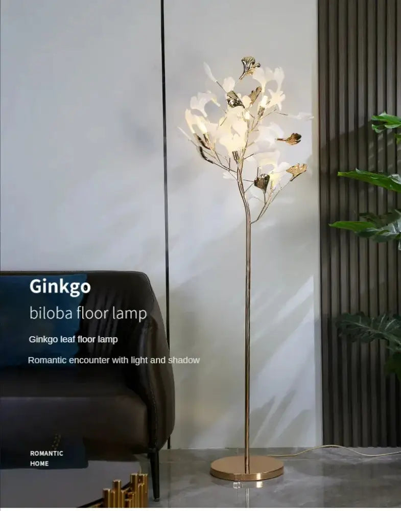 DecorBites™ Ginkgo Leaf Floor Lamp - Modern Lighting for Living Room, Bedroom, Study