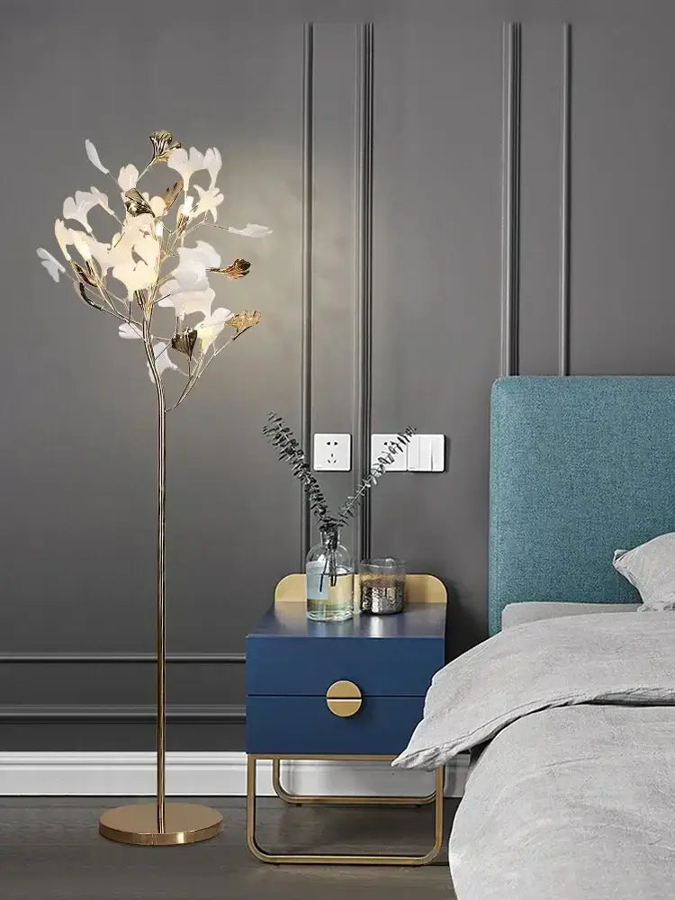 DecorBites™ Ginkgo Leaf Floor Lamp - Modern Lighting for Living Room, Bedroom, Study