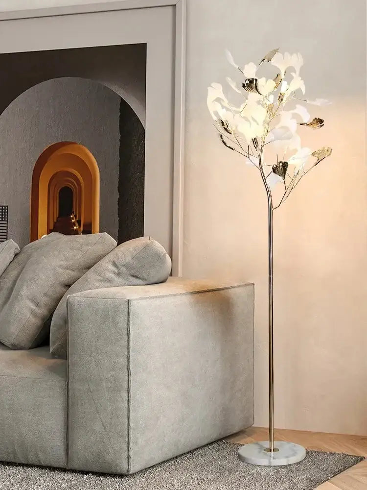 DecorBites™ Ginkgo Leaf Floor Lamp - Modern Lighting for Living Room, Bedroom, Study
