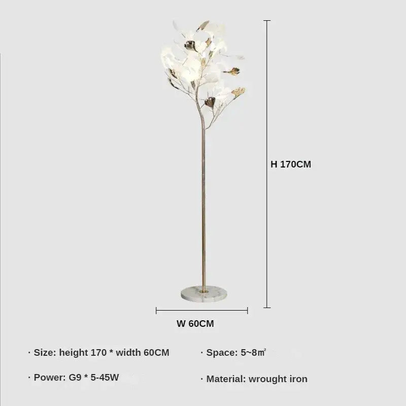 DecorBites™ Ginkgo Leaf Floor Lamp - Modern Lighting for Living Room, Bedroom, Study