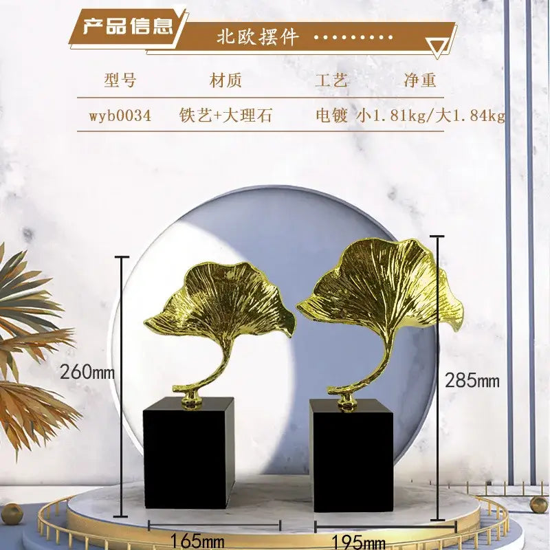 DecorBites™ Ginkgo Leaf Metal Sculpture Home Decor Accent