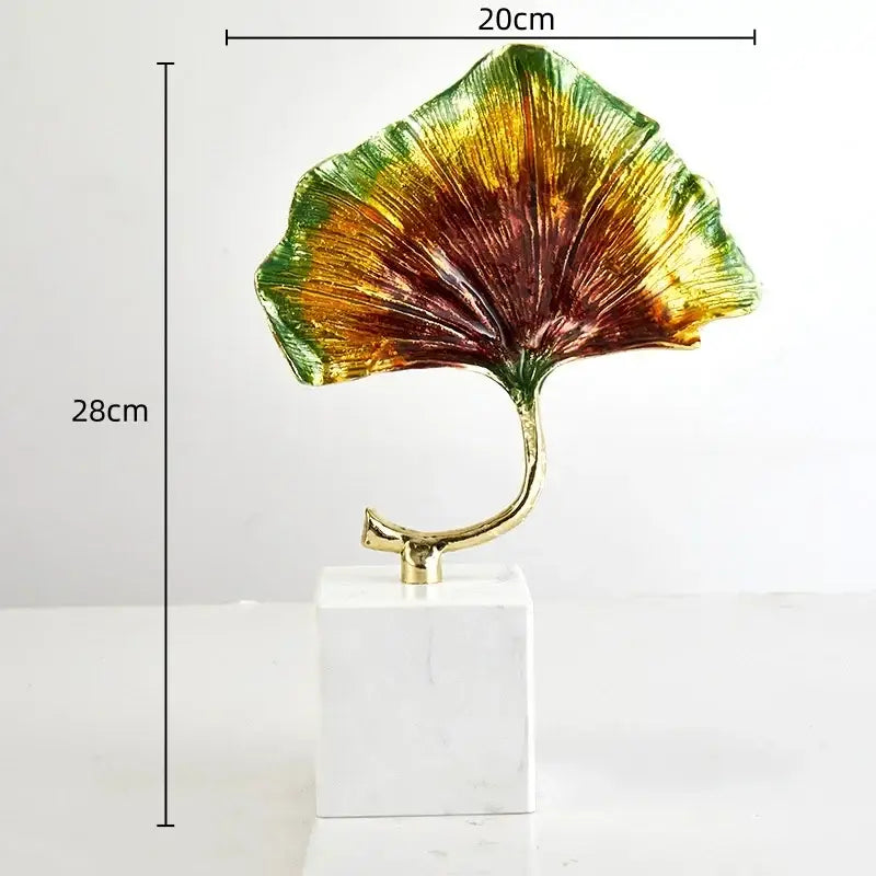 DecorBites™ Ginkgo Leaf Metal Sculpture Home Decor Figurine