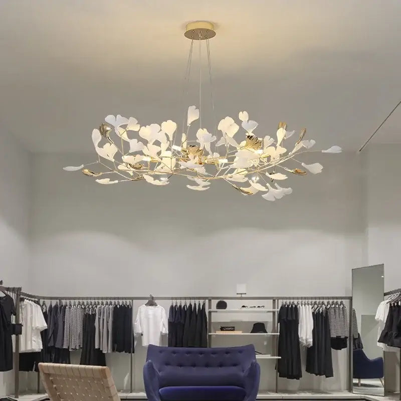 DecorBites™ Ginkgo Leaf Pendant Chandelier for Nordic Romantic Living Room Decor