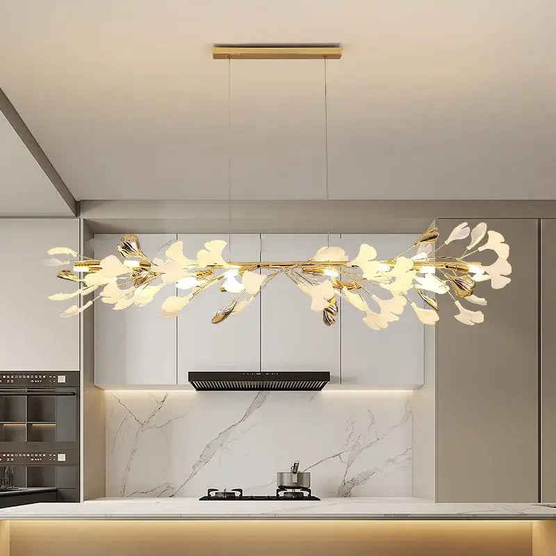 DecorBites™ Ginkgo Leaf Pendant Chandelier for Nordic Romantic Living Room Decor