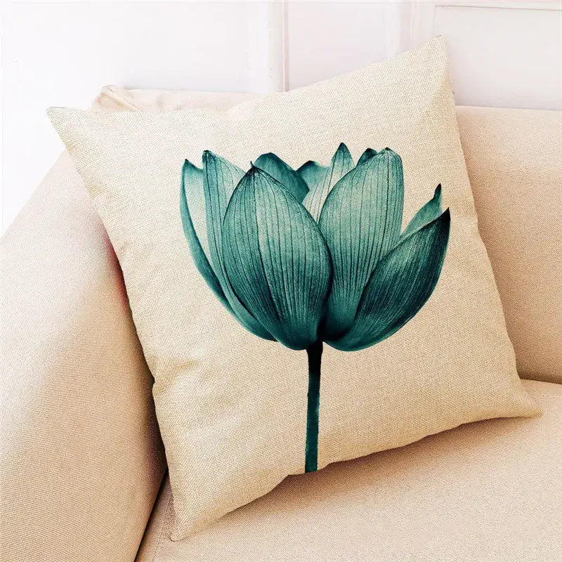 DecorBites™ Ginkgo Leaves Linen Cushion Cover for Modern Home Decor & Living Room