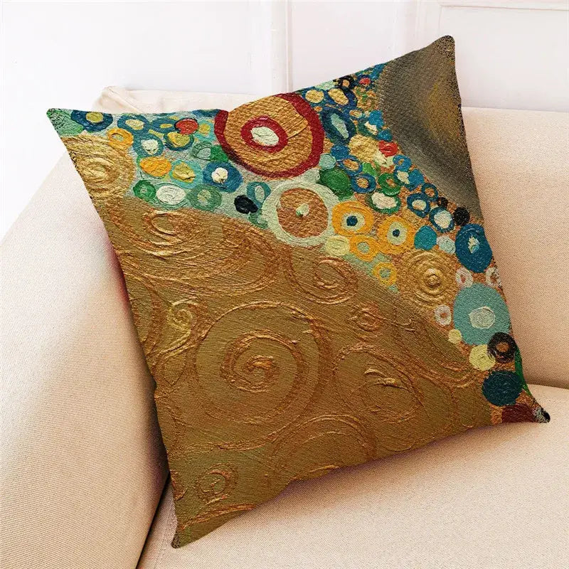 DecorBites™ Ginkgo Leaves Linen Cushion Cover for Modern Home Decor & Living Room