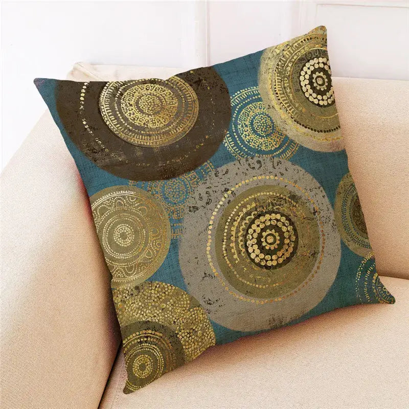 DecorBites™ Ginkgo Leaves Linen Cushion Cover for Modern Home Decor & Living Room