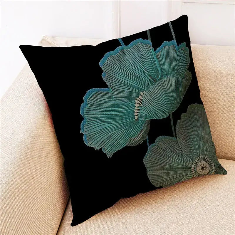 DecorBites™ Ginkgo Leaves Linen Cushion Cover for Modern Home Decor & Living Room