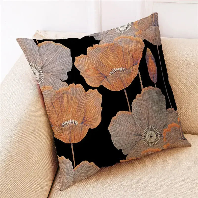 DecorBites™ Ginkgo Leaves Linen Cushion Cover for Modern Home Decor & Living Room