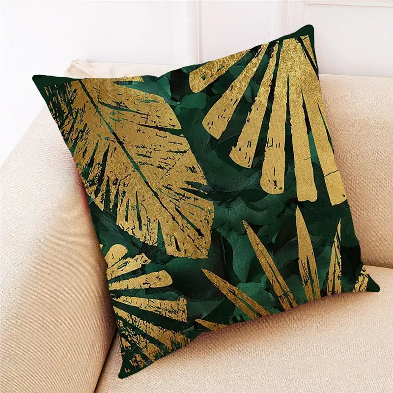 DecorBites™ Ginkgo Leaves Linen Cushion Cover for Modern Home Decor & Living Room