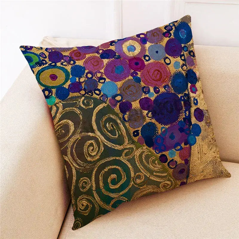 DecorBites™ Ginkgo Leaves Linen Cushion Cover for Modern Home Decor & Living Room