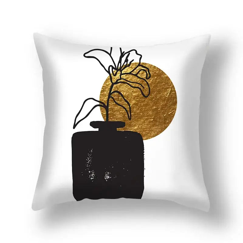 DecorBites™ Ginkgo Leaves Print Sofa Pillowcase 45x45cm Modern Nordic Chair Cushion Cover