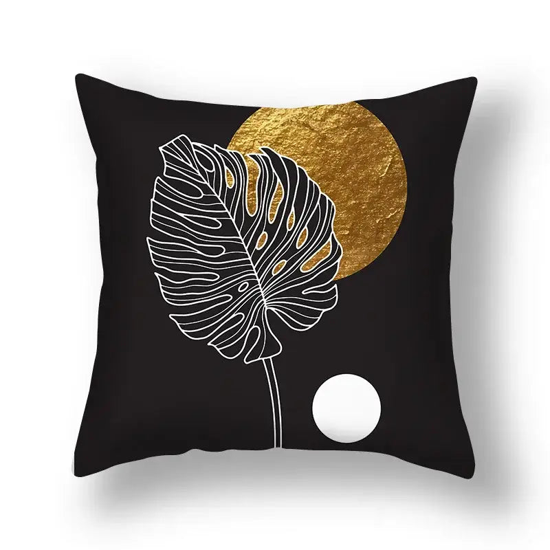 DecorBites™ Ginkgo Leaves Print Sofa Pillowcase 45x45cm Modern Nordic Chair Cushion Cover